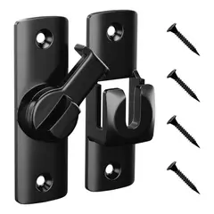 GENERICO - Cerraduras Para Puertas De Granero De 90 Y 180 Grados Negro BELUG