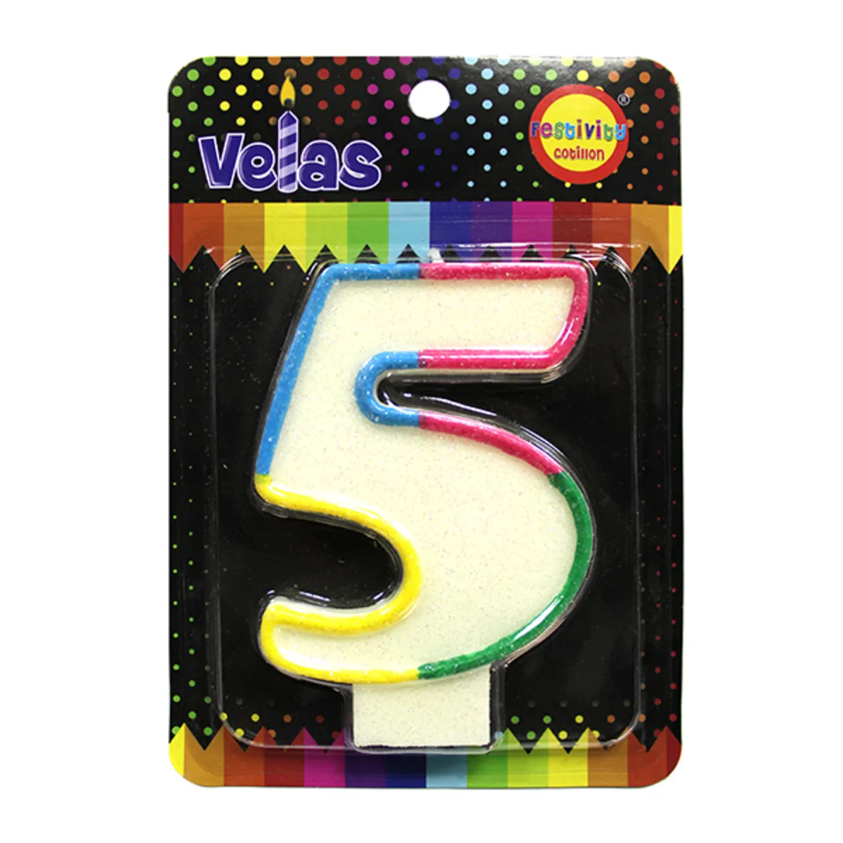 GENERICO - VELA NUMERAL GLITTER GIGANTE N? 5 X1 UNI