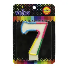 GENERICO - VELA NUMERAL GLITTER GIGANTE N? 7 X1 UNI