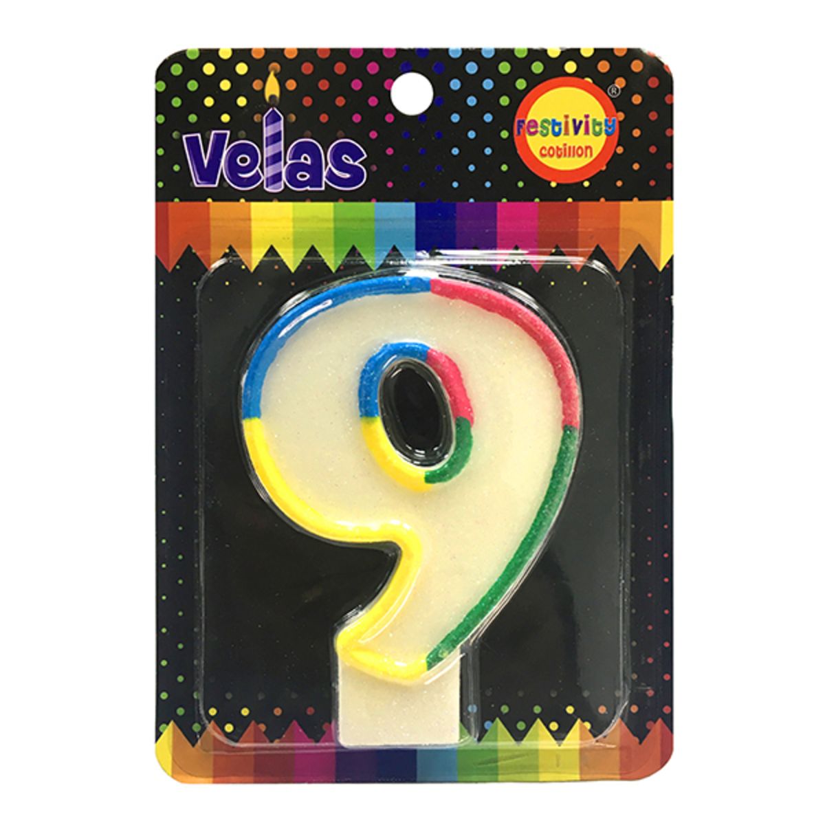 GENERICO - VELA NUMERAL GLITTER GIGANTE N? 9 X1 UNI