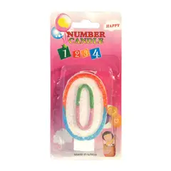 GENERICO - VELA NUMERAL GLITTER N? 0 X1 UNI