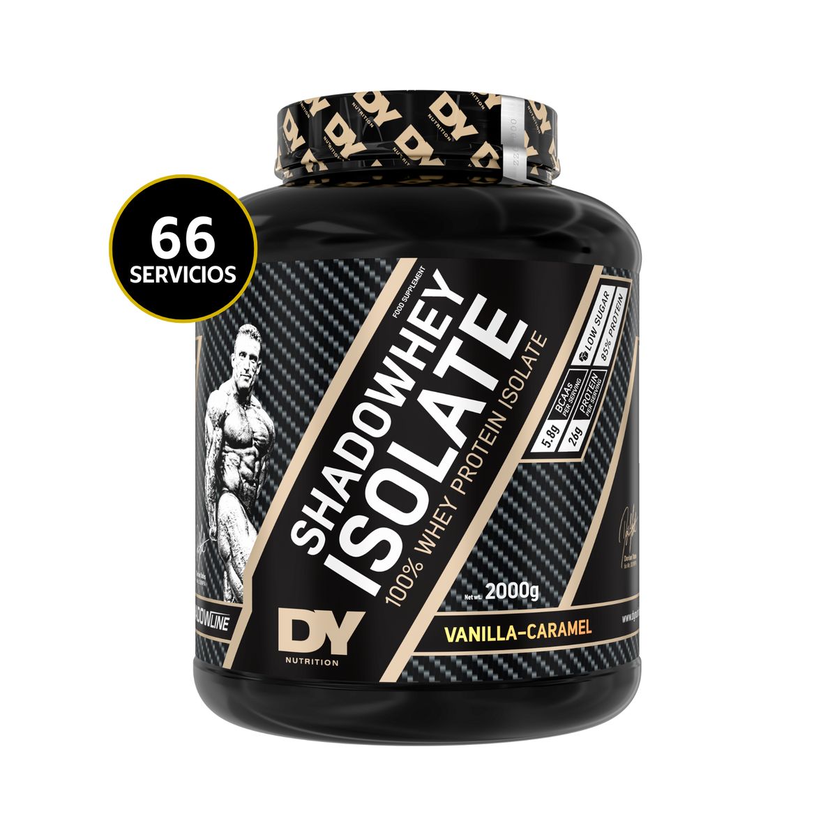GENERICO - Proteína ShadoWhey Isolate Dorian Yates 66 Servicios - Vainilla Caramel