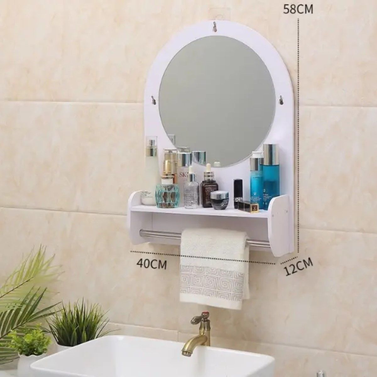 GENERICO - Estante Repisa De Baño Con Espejo BELUG