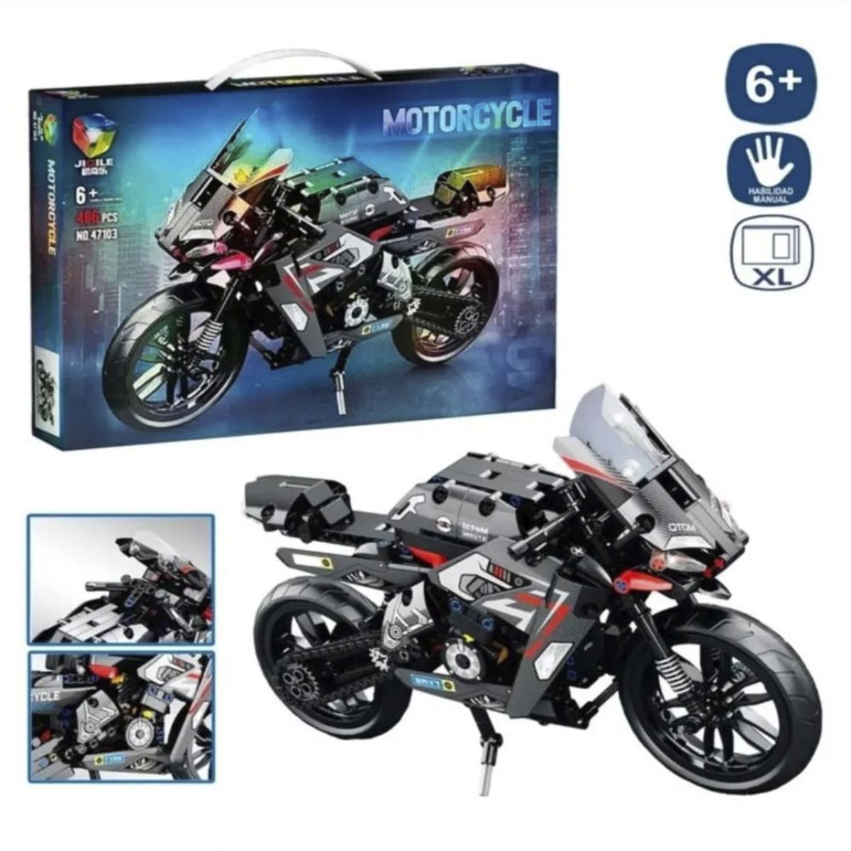 GENERICO - Bloques Con Construccion Motorcycle Juego Armable 470pcs