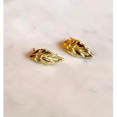 JOYAS VALDES GARCIA - Aros de hoja baño oro