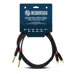 GENERICO - Cable 2 RCA A 2 TS de 3 Metros Nebraska RRJ3