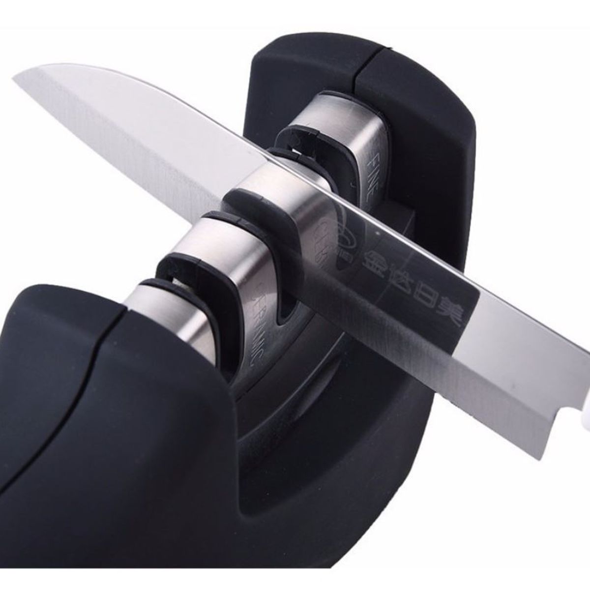 GENERICO - Afilador De Cuchillo Tijera Cocina 3 Etapas Acero Y Cerámica