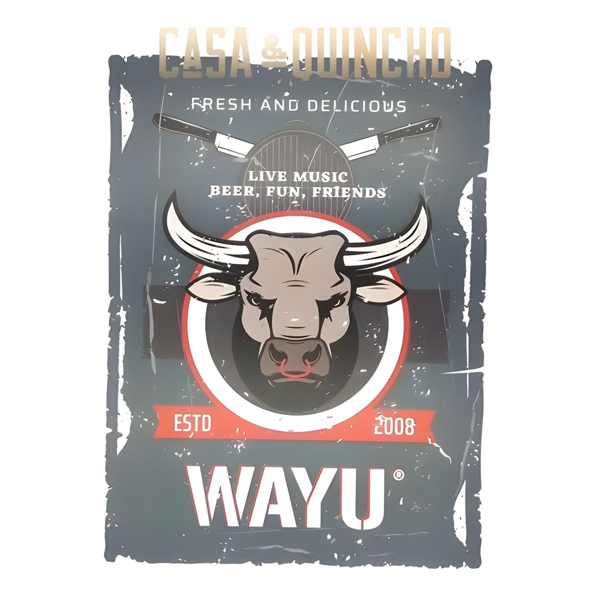 GENERICO - Cuadro Metálico Quincho Parrilla Negro