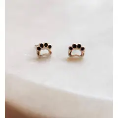JOYAS VALDES GARCIA - Aros patita de perro baño plata