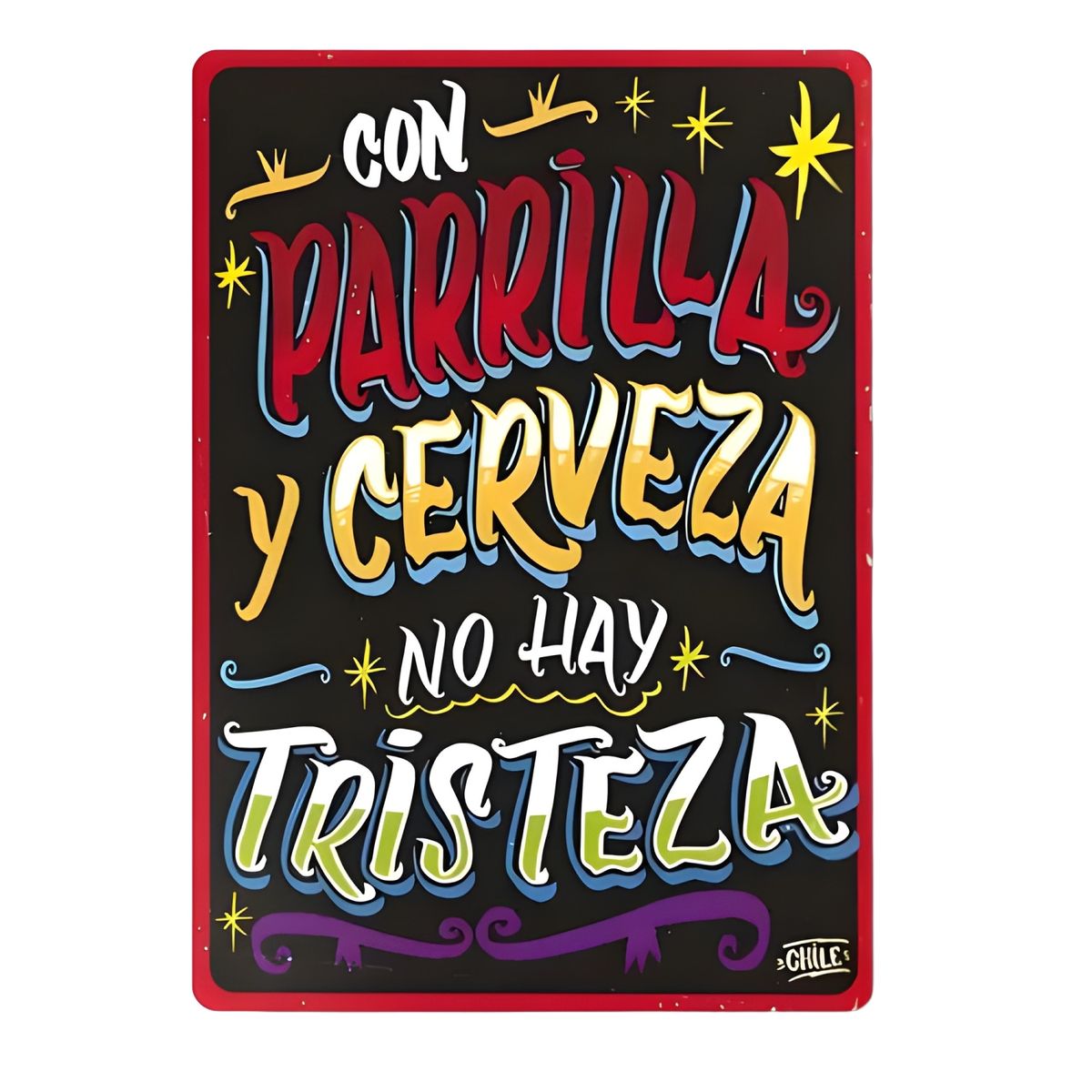 GENERICO - Cartel Metálico Quincho Parrilla Y Cerveza