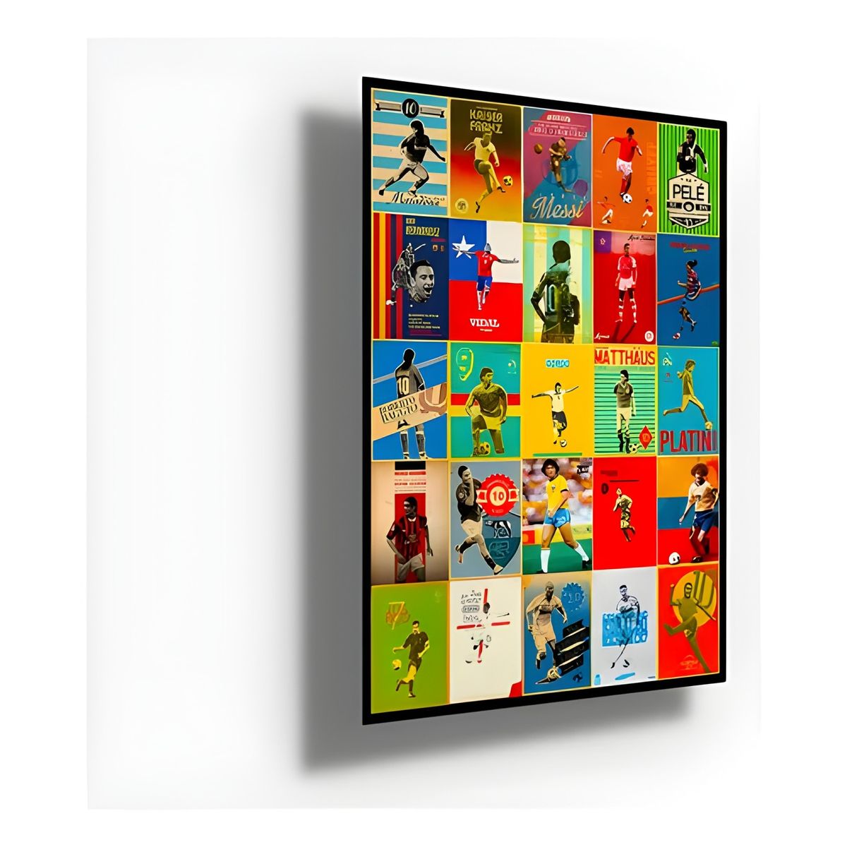 GENERICO - Cartel metálico collage fútbol retro chico Blanco