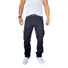 MOSAICO - Jeans Cargo Elasticado Straight Fit Recto