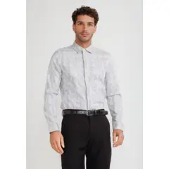 PERRY ELLIS - Camisa Hombre Jacquard Beige Jacquard Shirt