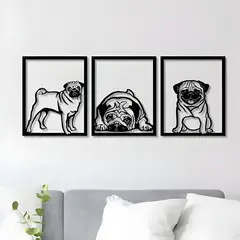 GENERICO - Cuadro Decorativo Perro Pug MDF