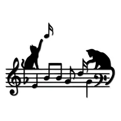 GENERICO - Cuadro Decorativo Gatos Notas Musicales