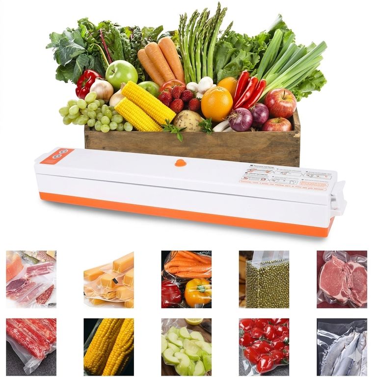 GENERICO Selladora al Vacio de Alimentos 70w + 10 Bolsas