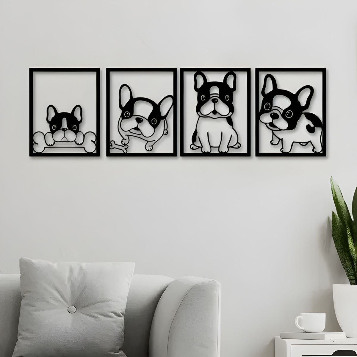 GENERICO - Cuadros decorativos bulldog en madera MDF