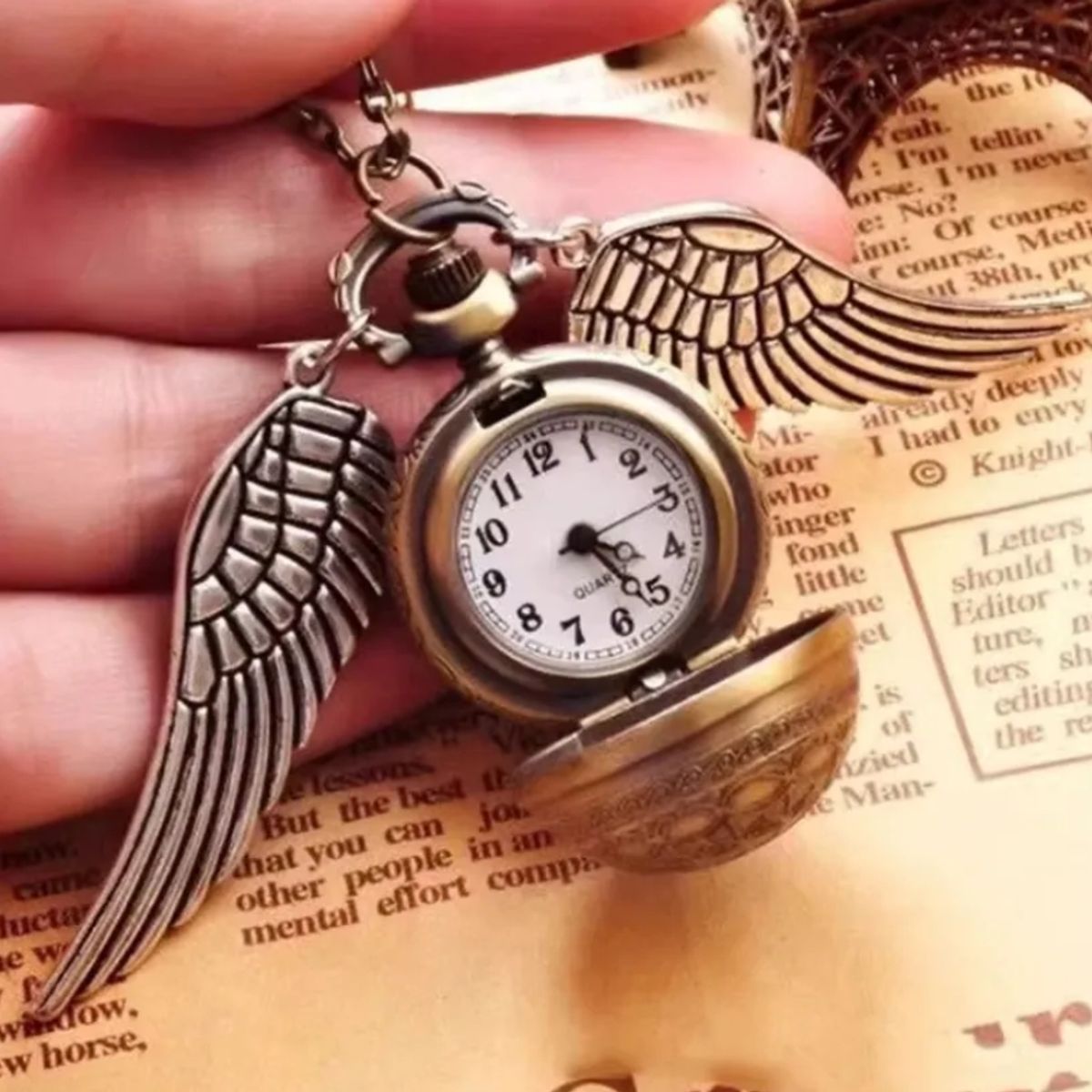 GENERICO - Reloj De Bolsillo Harry Potter Esfera Con Alas Collar