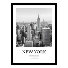 GENERICO - Cuadro póster Nueva York blanco y negro 30x42 cm