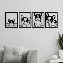 GENERICO - Cuadros decorativos bulldog en madera MDF