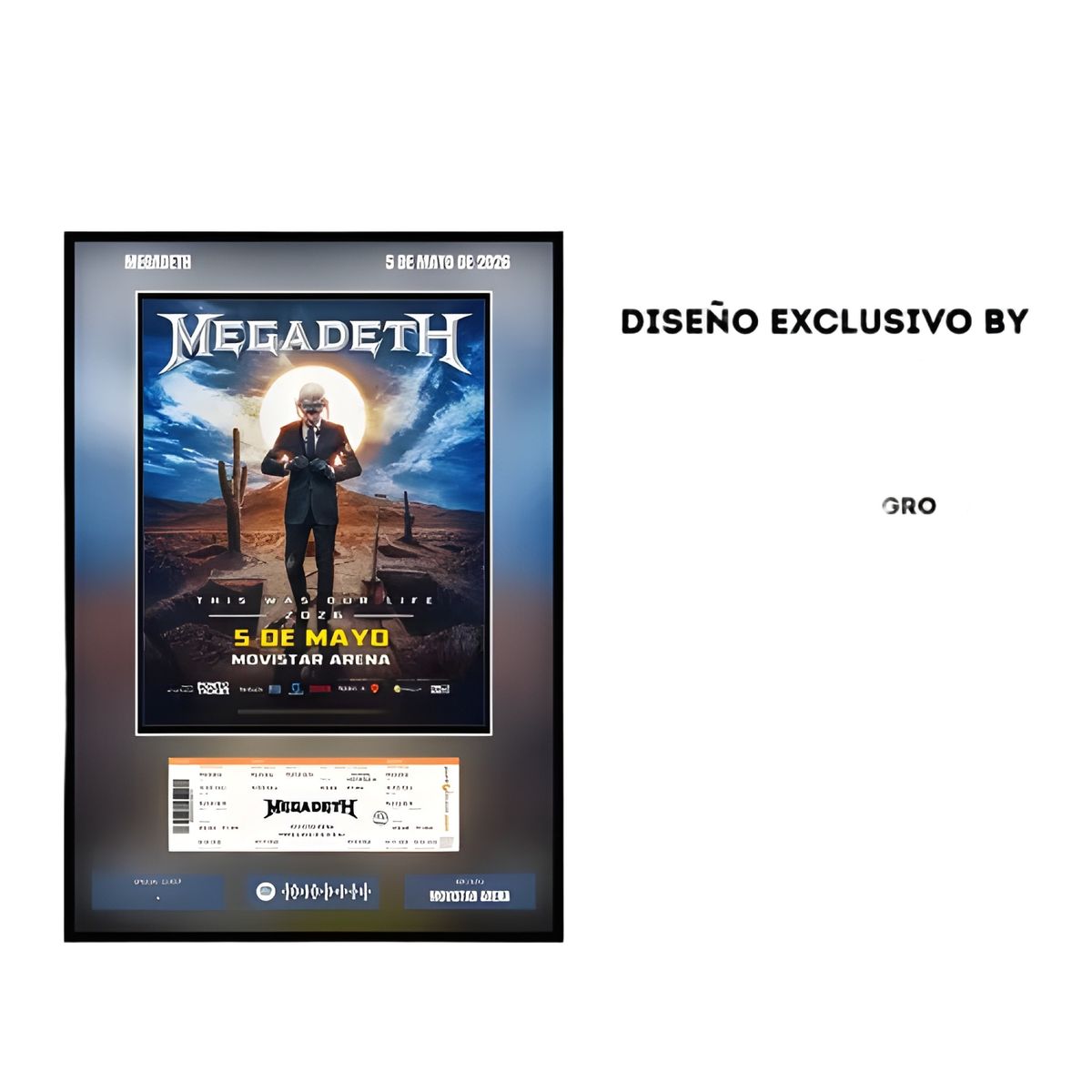GENERICO - Cuadro concierto Megadeth Chile 21x29 cm