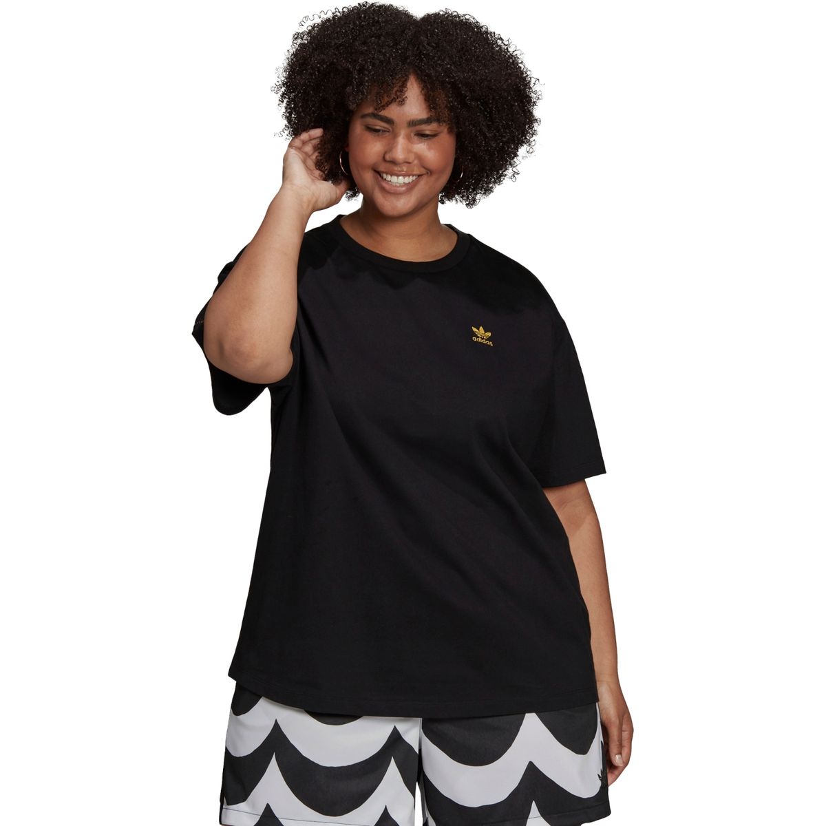 ADIDAS ORIGINALS - Polera Mujer Marimekko Holgada Negra