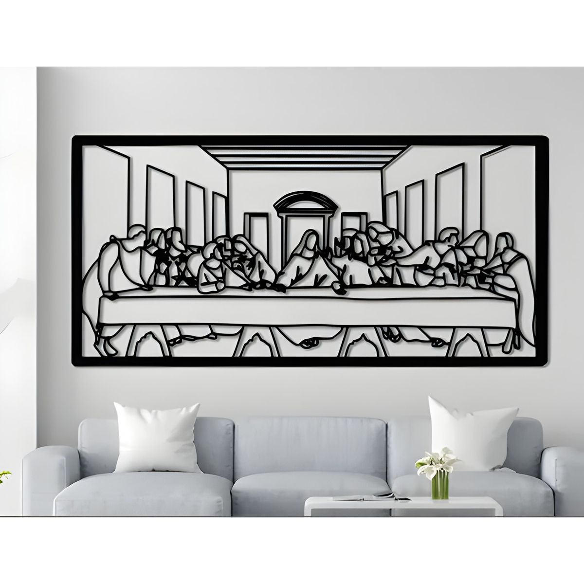 GENERICO - Cuadro última cena silueta Da Vinci