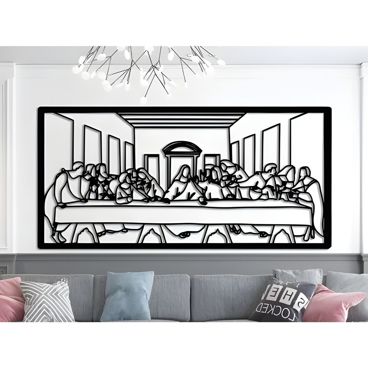 GENERICO - Cuadro última cena silueta Da Vinci