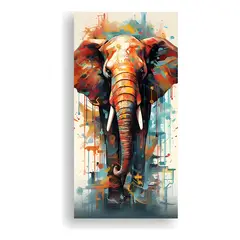 GENERICO - Cuadro elefantes abstractos 25x50 cm