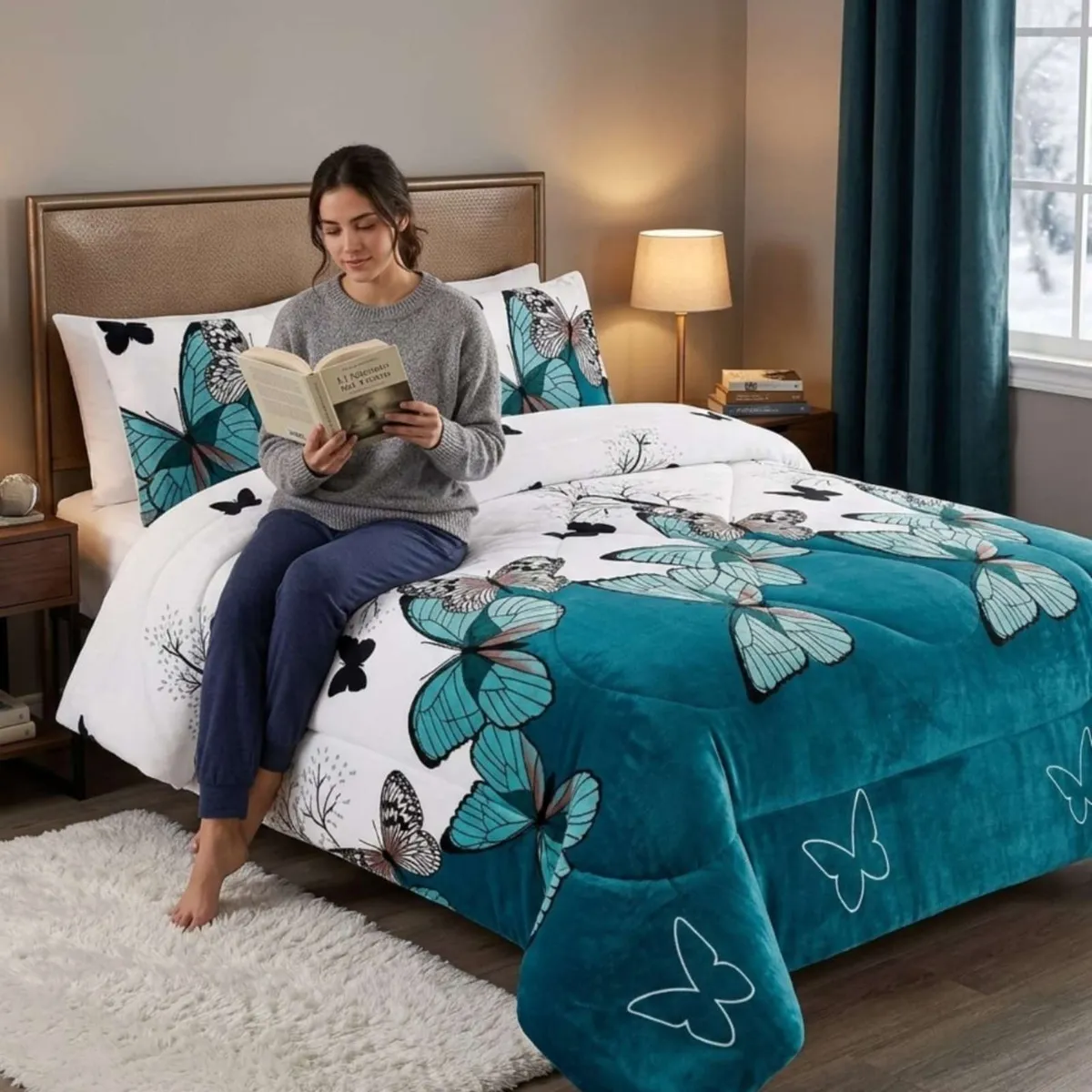 GENERICO - Cubrecama Plush 2 Plazas con Chiporro Térmico Extra Suave Invierno