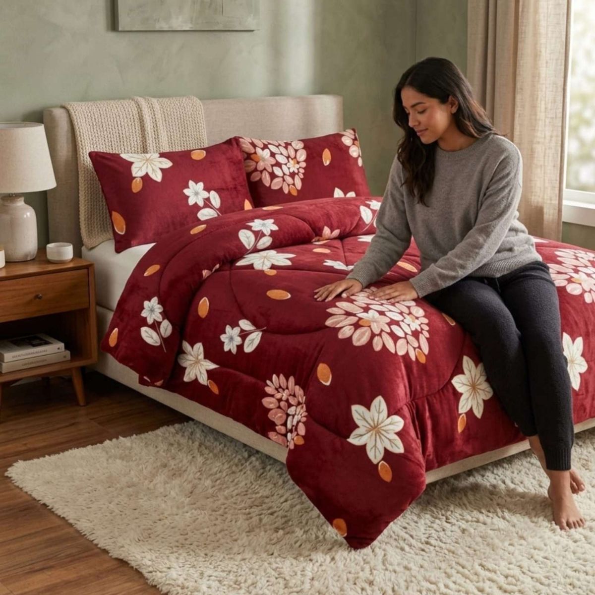GENERICO - Cubrecama Plush 2 Plazas con Chiporro Térmico Extra Suave Invierno