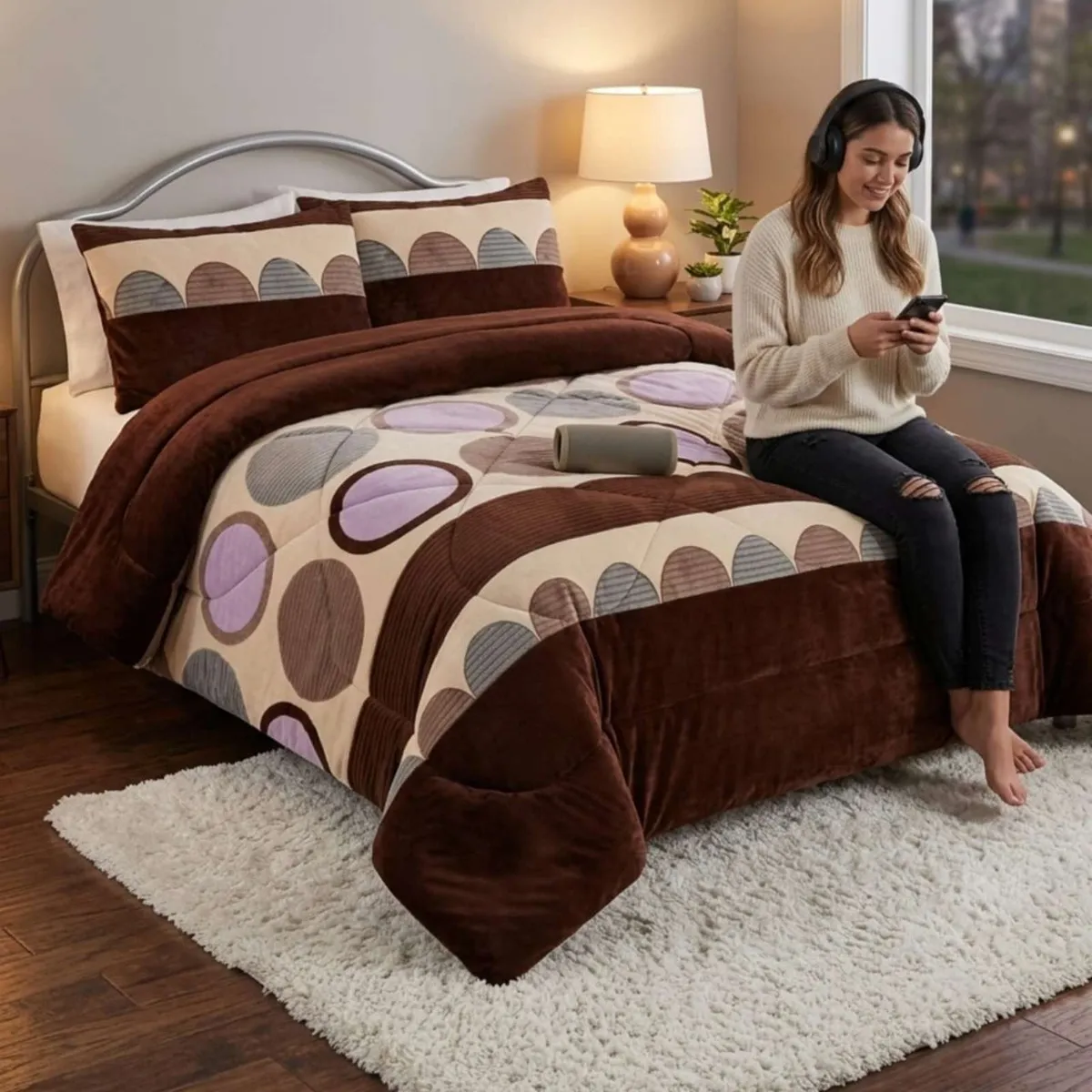 GENERICO - Cubrecama Plush 2 Plazas con Chiporro Térmico Extra Suave Invierno