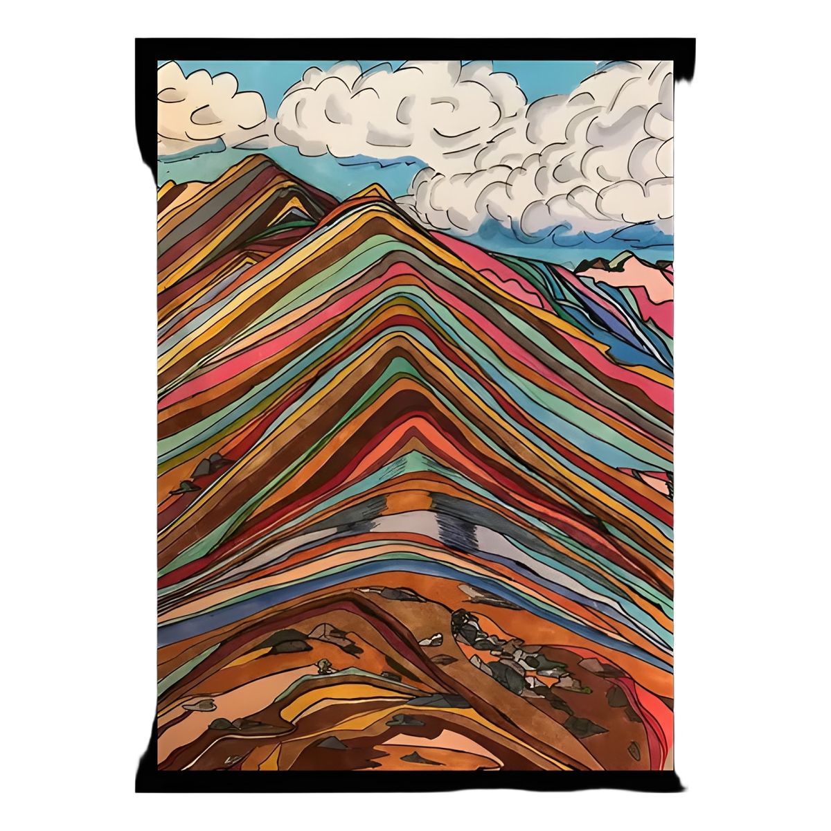 GENERICO - Cuadro montañas Perú 30x42 cm