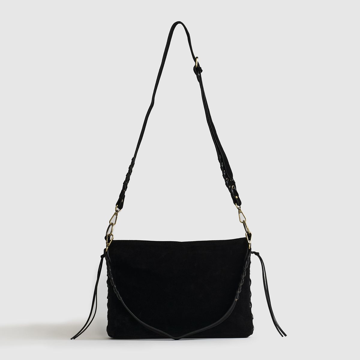 LOUNGE - Cartera Bandolera Efecto Gamuza Con Trenzado LOUNGE