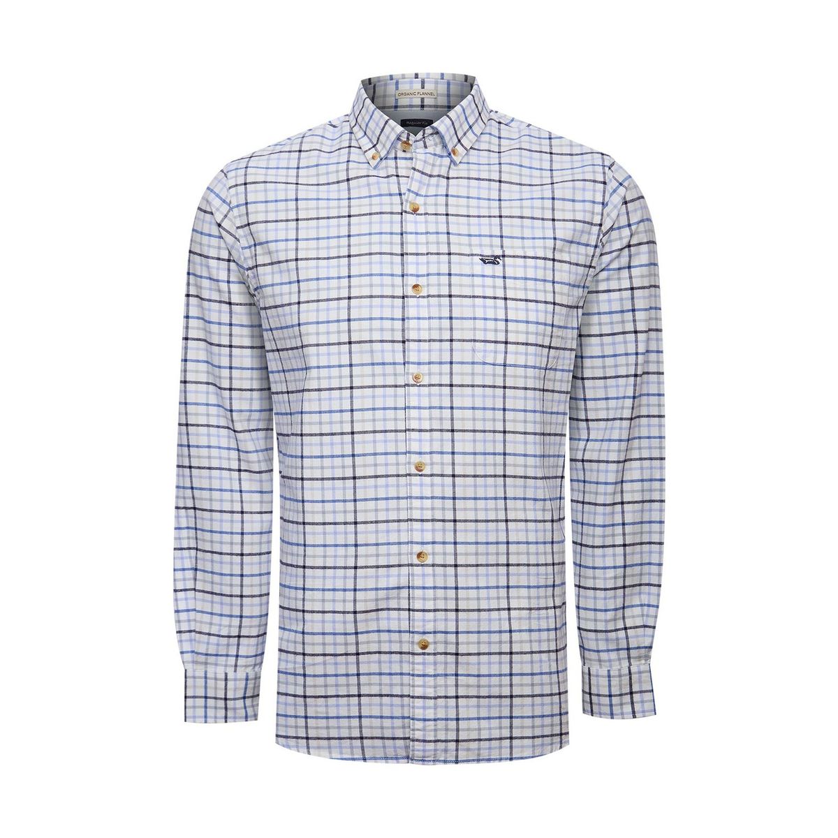 ROCKFORD - Camisa Algodón Orgánico Hombre Viyella Azul ROCKFORD