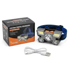 GENERICO - Linterna Frontal Led Recargable Usb Potente Cabeza Cob