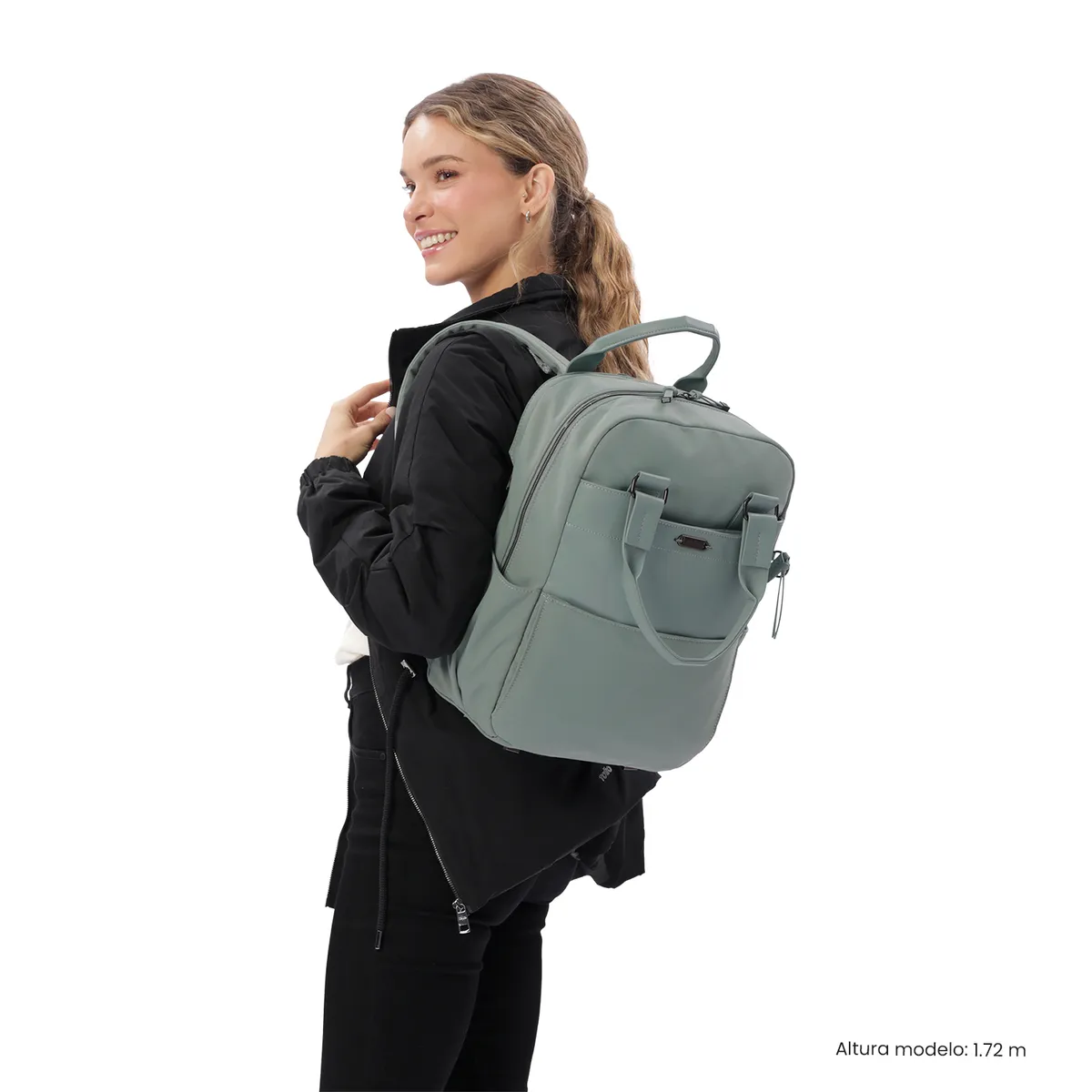 TOTTO - Mochila Ejecutivo Porta PC 14 Toscana Verde Mujer