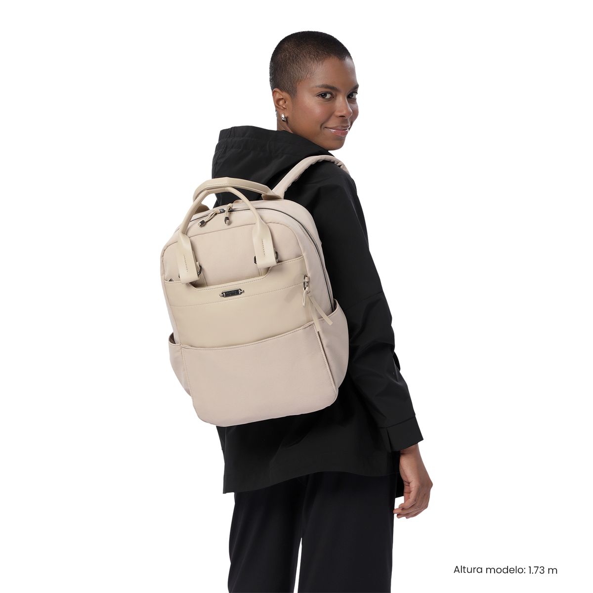 TOTTO - Mochila Ejecutivo Porta PC 14 Toscana Beige Mujer