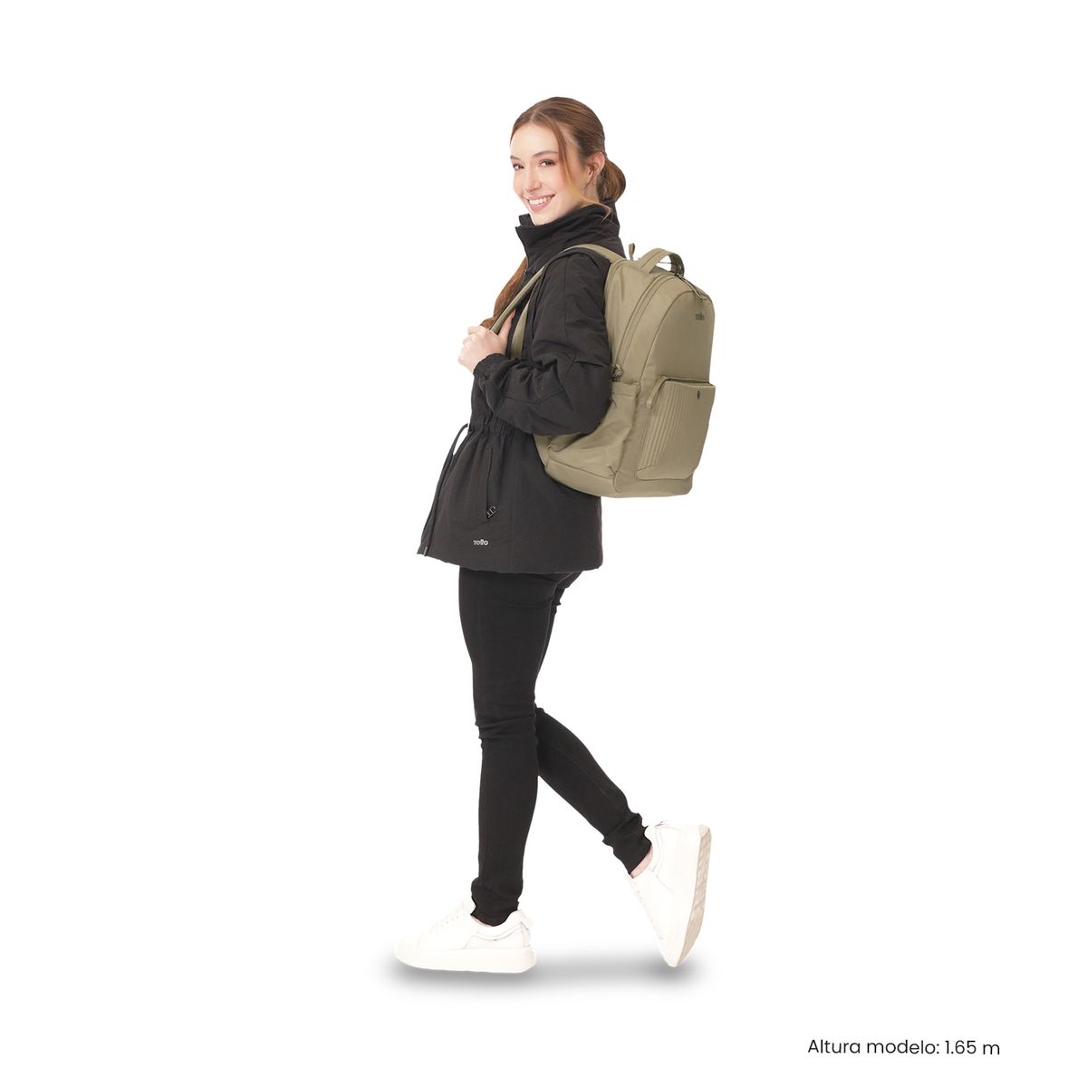 TOTTO - Mochila Universitario Praga Porta PC 14 Café Mujer