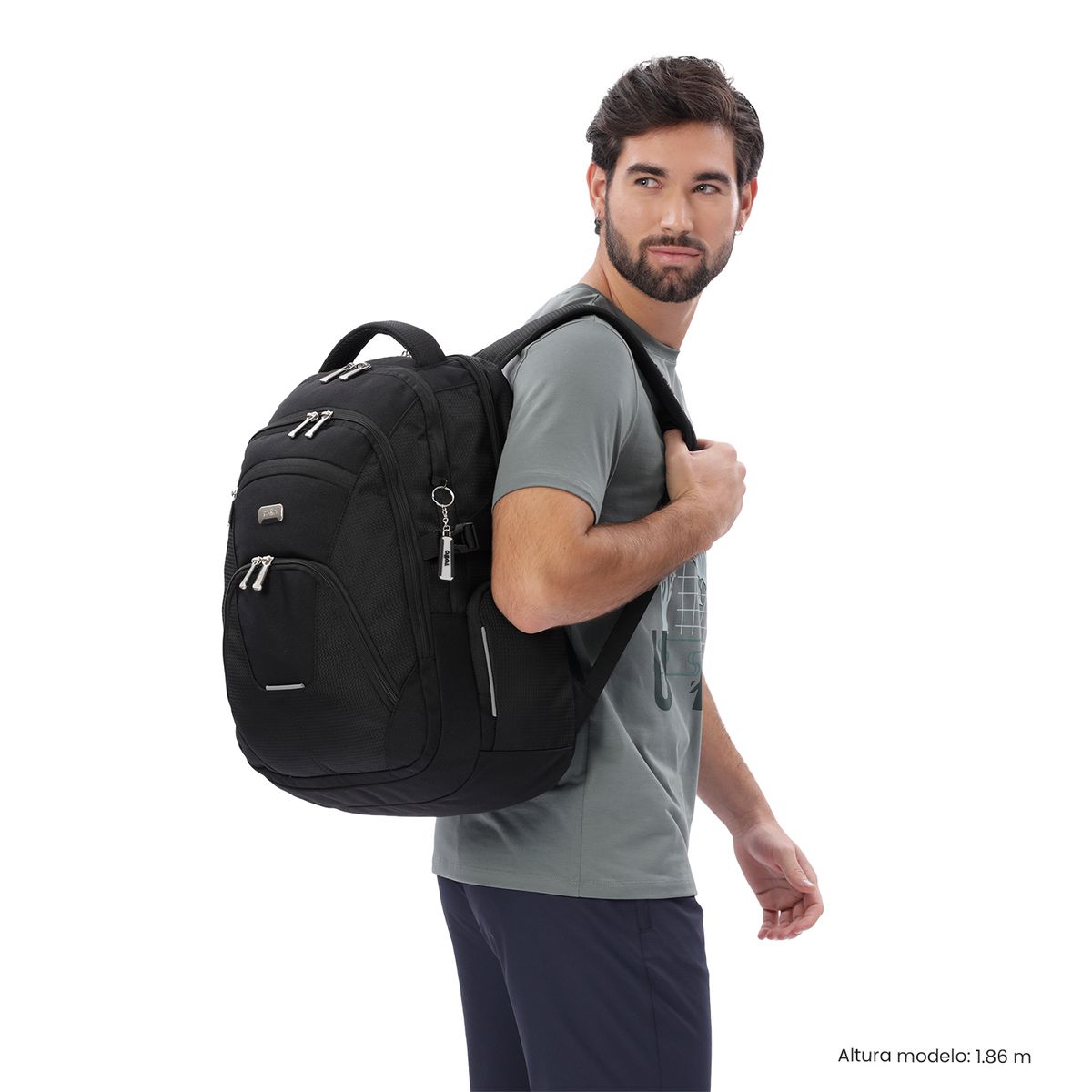 TOTTO - Mochila Ejecutivo Porta PC 16 Polixan 3.0 Negro Hombre