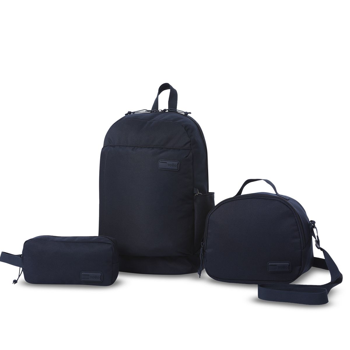 TOTTO - Kit X3 Mochila + Lonchera + Multiuso Yuno Azul