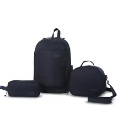 TOTTO - Kit X3 Mochila + Lonchera + Multiuso Yuno Azul