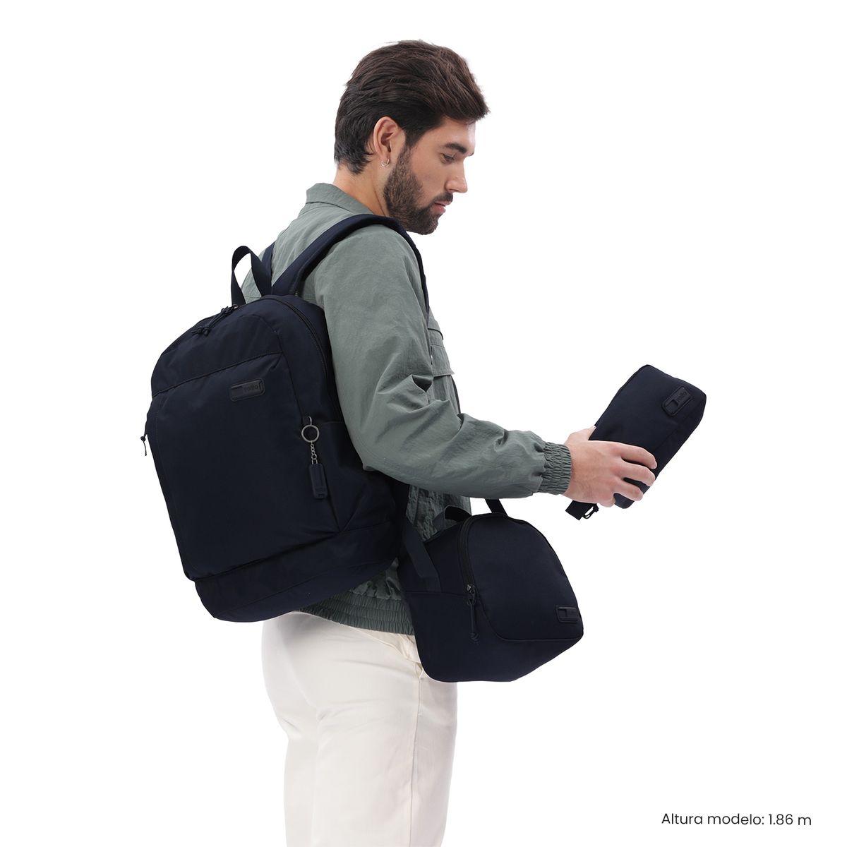 TOTTO - Kit X3 Mochila + Lonchera + Multiuso Yuno Azul