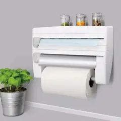 GENERICO - Porta Rollo Triple Toalla Nova Cocina Alusa Dispensador Film