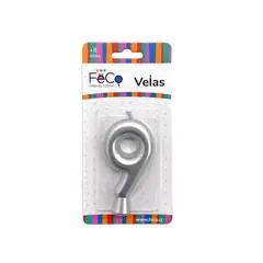 GENERICO - VELA NUMERAL PLATEADO 9 X1 UNI