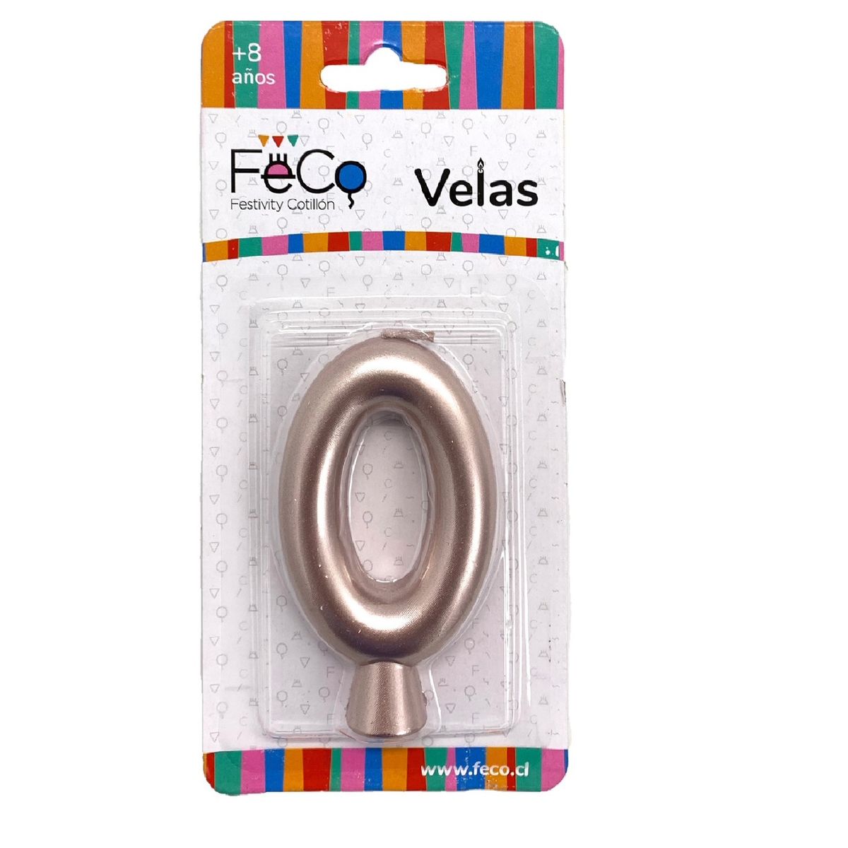 GENERICO - VELA NUMERAL ROSE GOLD 0 X1 UNI