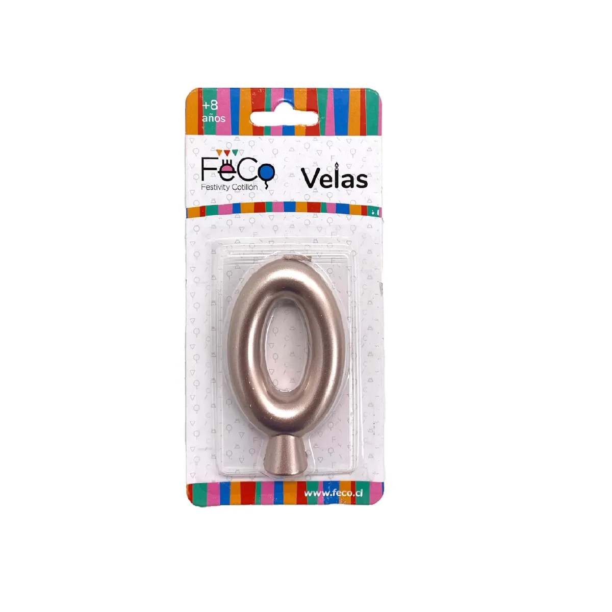 GENERICO - VELA NUMERAL ROSE GOLD 0 X1 UNI