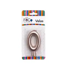 GENERICO - VELA NUMERAL ROSE GOLD 0 X1 UNI