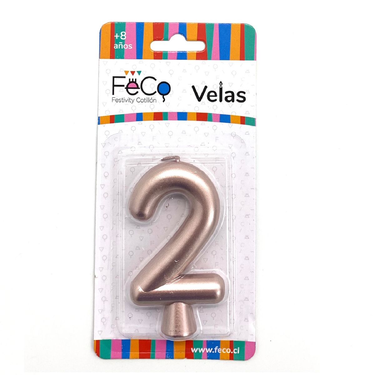 GENERICO - VELA NUMERAL ROSE GOLD 2 X1 UNI