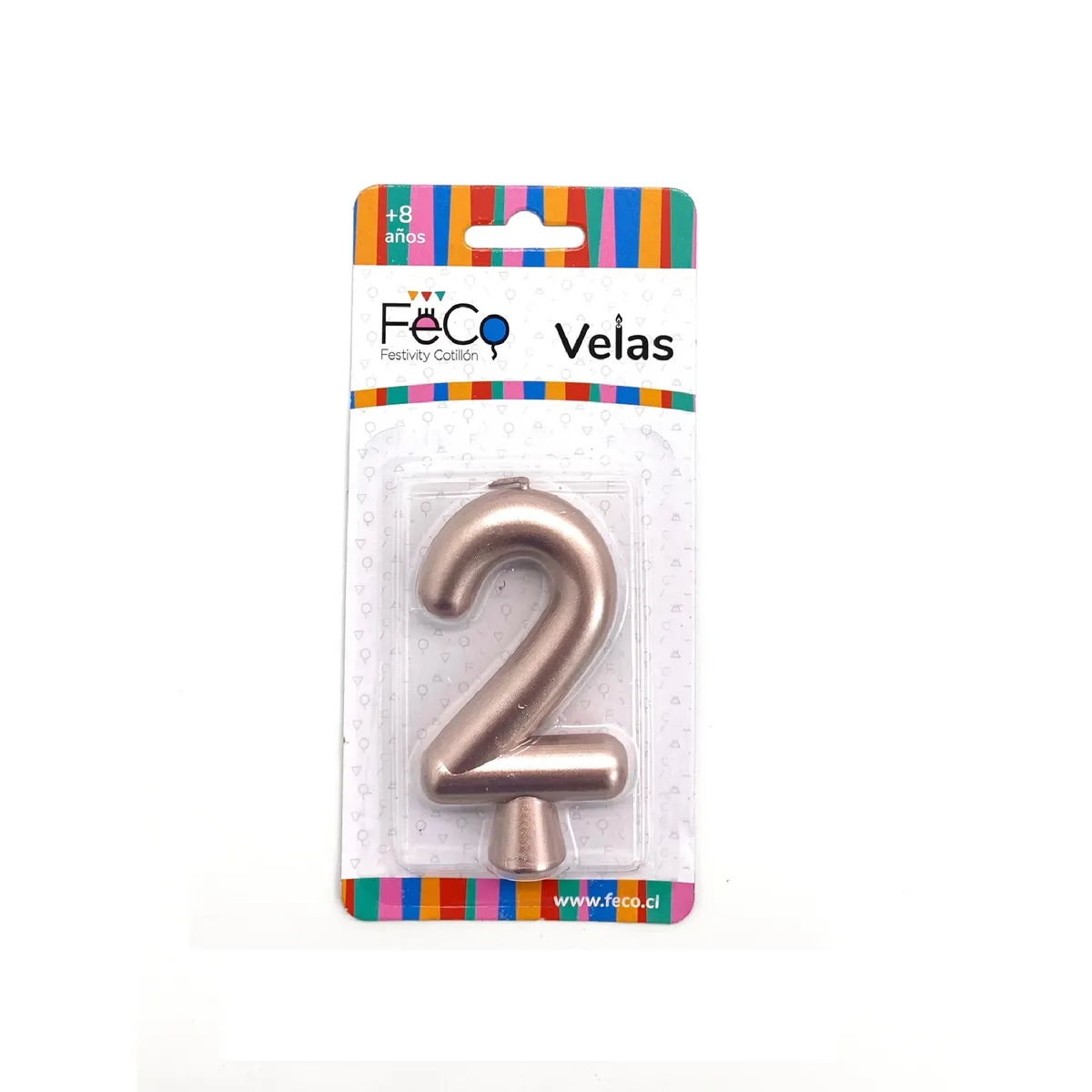 GENERICO - VELA NUMERAL ROSE GOLD 2 X1 UNI